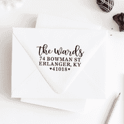 Whimsical Heart Wedding Address Stamp
