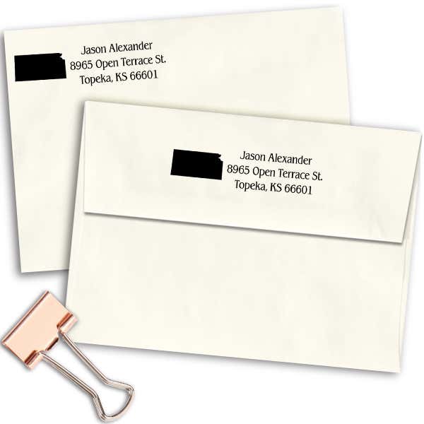 Kansas Return Address Stamp Imprint Example