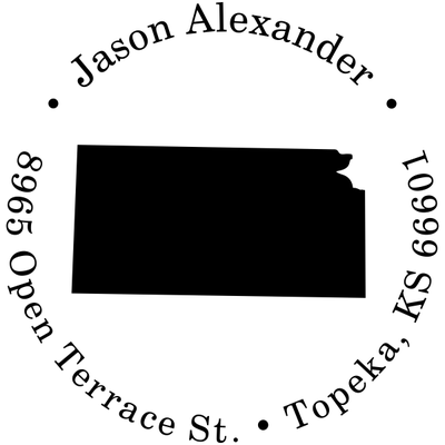 Kansas Round Address Stamp