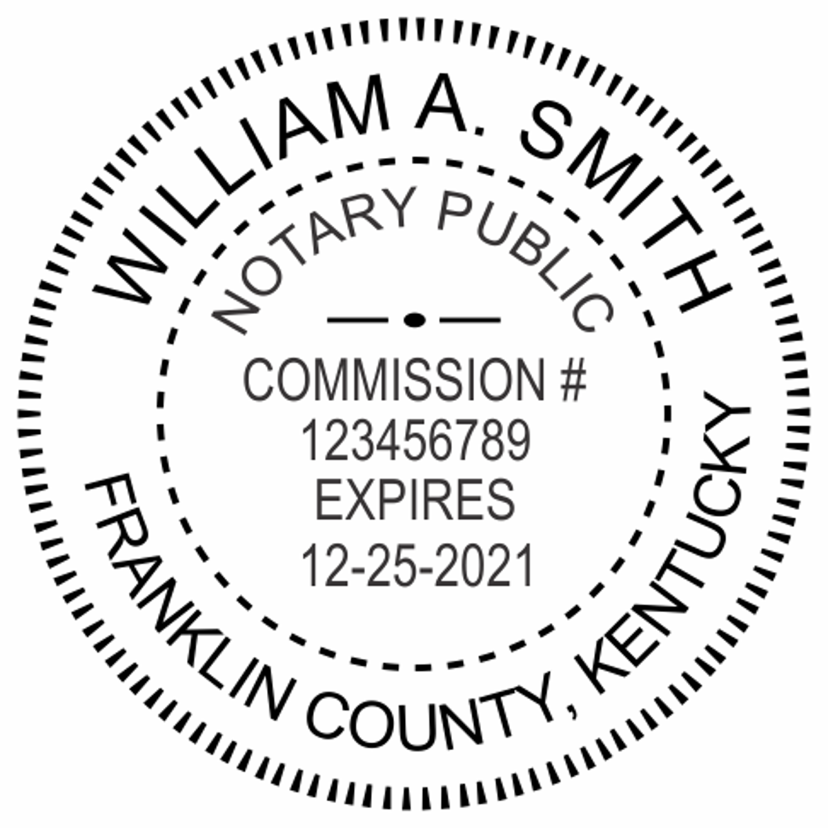 Kentucky Notary Pink Stamp - Round Imprint