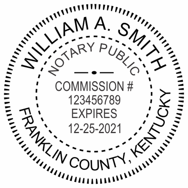 Kentucky Notary Pink Stamp - Round Imprint