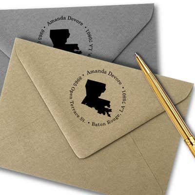 Louisiana Round Address Stamp - alternate view