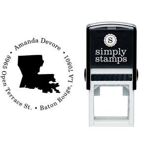 Louisiana Round Address Stamp Body and Design
