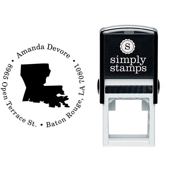 Louisiana Round Address Stamp Body and Design