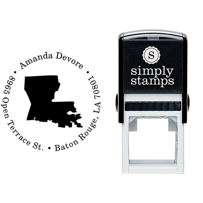 Louisiana Round Address Stamp Body and Design