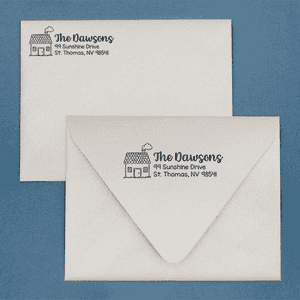 Cottage House Address Stamp Lifestyle