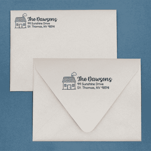 Cottage House Address Stamp Lifestyle