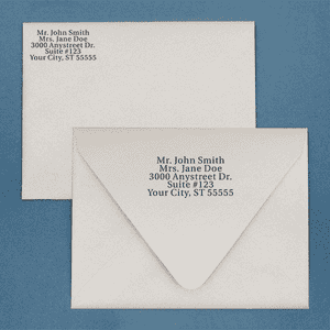 Serif Custom 5 Line Address Stamp Envelope Example
