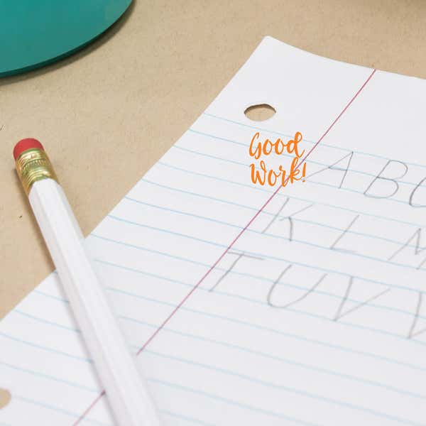 Example of the Good Work Script Stamp
