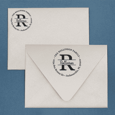 Round Letter Address Stamp - alternate view