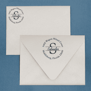 Salvador Round Name Return Address Stamp Lifestyle