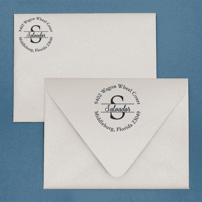 Salvador Round Name Return Address Stamp - alternate view
