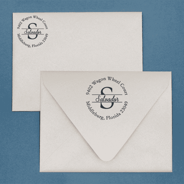 Salvador Round Name Return Address Stamp Lifestyle