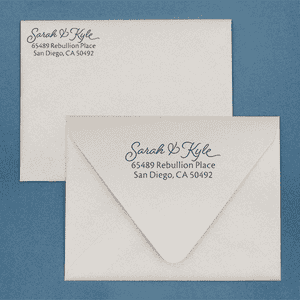 San Diego Script Address Stamp Envelope Example