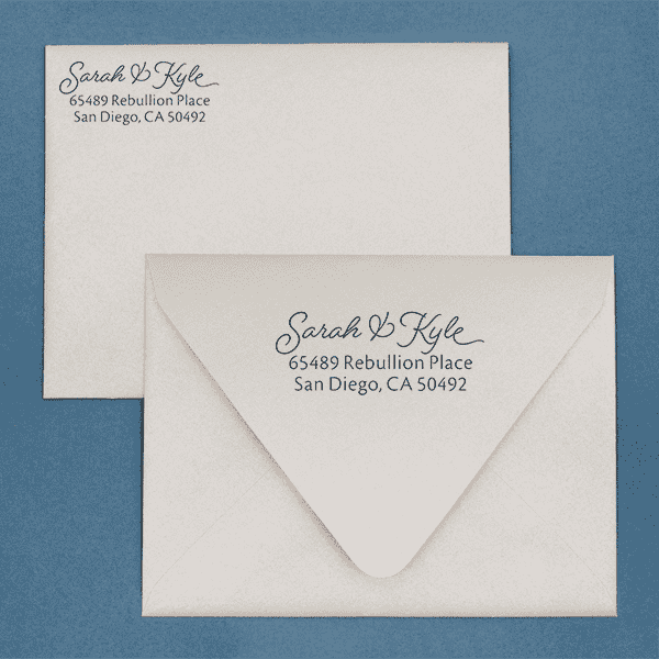 San Diego Script Address Stamp Envelope Example