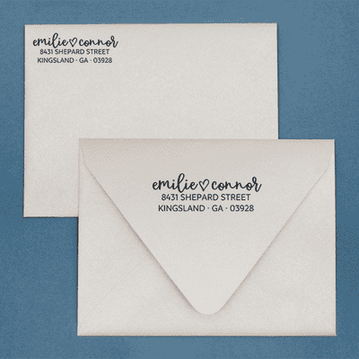 Shepard Script Return Address Stamp - alternate view