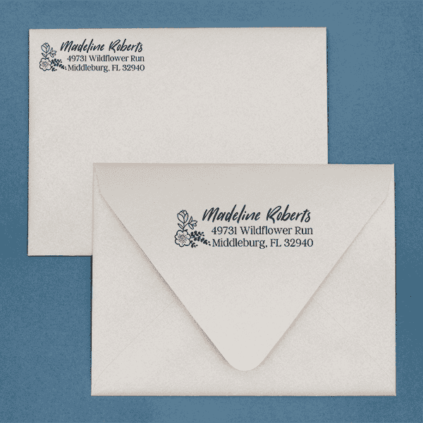 Wildflower Floral Address Stamp Envelope Example
