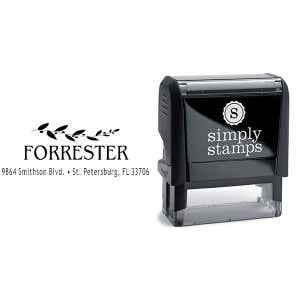 Forrester Leafy Vine Address Stamp Body and Imprint