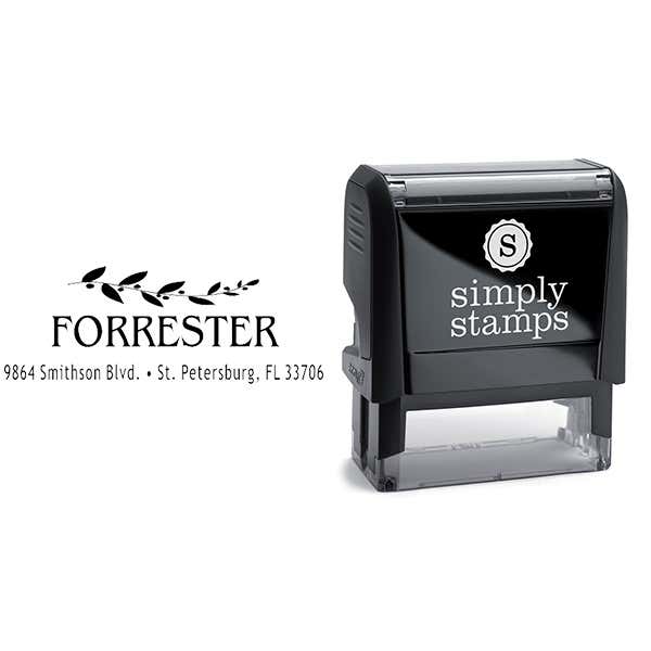 Forrester Leafy Vine Address Stamp Body and Imprint