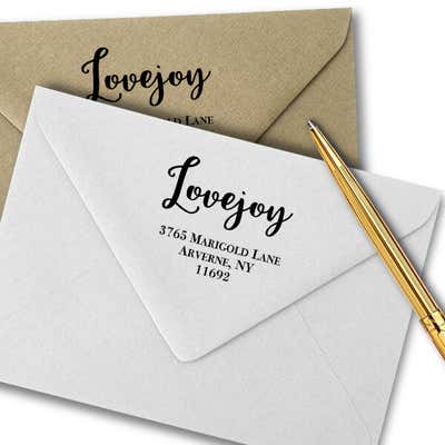 Lovejoy Script Address Stamp - alternate view