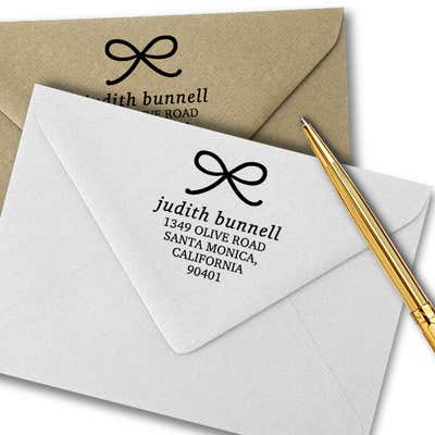 Elegant Bow Return Address Stamp - alternate view