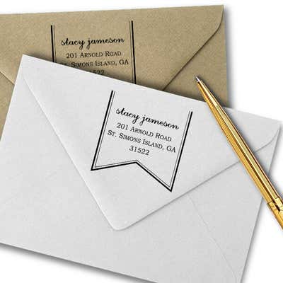 Ribbon Return Address Stamp - alternate view