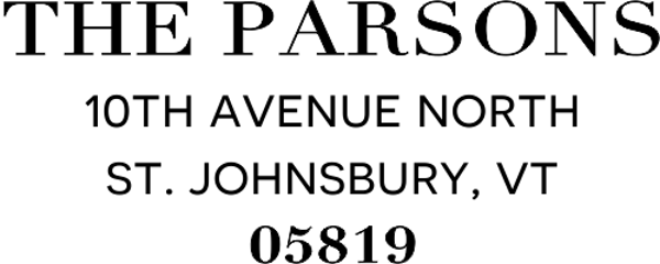 Parsons Classic Return Address Stamp