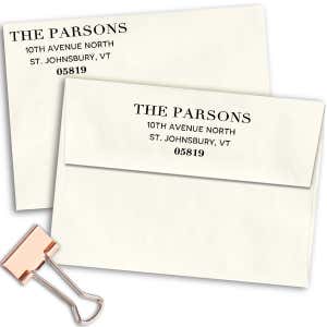 Parsons Classic Return Address Stamp Imprint Example