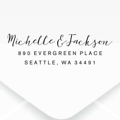 Calligraphy Script Address Stamp and Impression