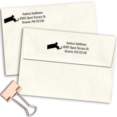 Massachusetts Return Address Stamp - alternate view