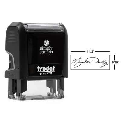 Small Signature Stamp, 1/2" x 1 1/2" Impression Size - alternate view