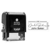 Medium Signature Stamp with Name Printed, 0.65" x 1.8"