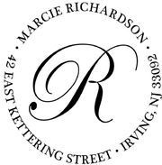 Calligraphy Monogram Self-Inking Address Stamp