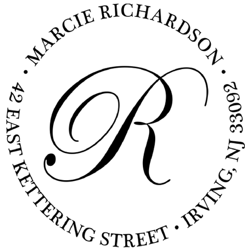 Calligraphy Monogram Self-Inking Address Stamp