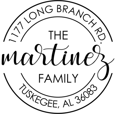 Martinez Round Return Address Stamp