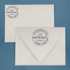 Martinez Round Return Address Stamp