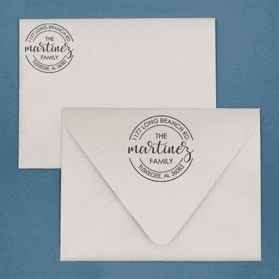 Martinez Round Return Address Stamp - alternate view
