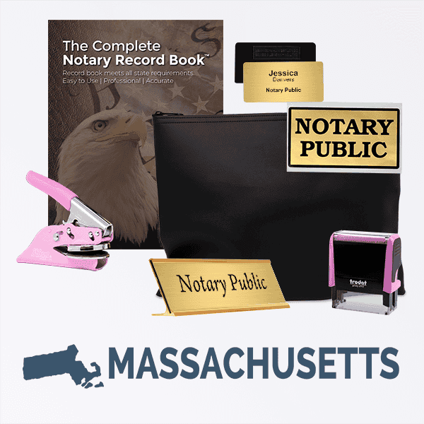 Massachusetts Pink Deluxe Notary Kit