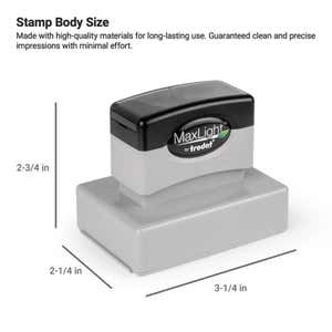 Pre inked stamp body size 