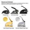Five embossers in different styles including pocket seal, EZ-pocket seal, desk seal, and gold and chrome classic desk seals