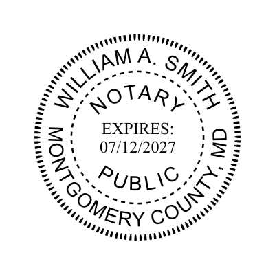 Maryland Notary Pink - Round Design Seal - alternate view