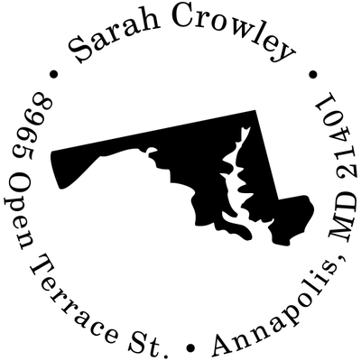 Maryland Round Address Stamp