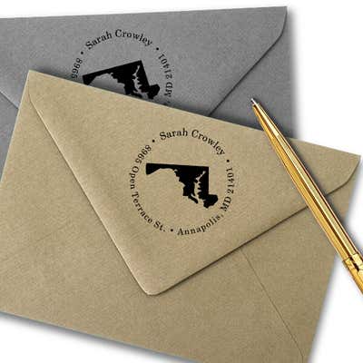 Maryland Round Address Stamp - alternate view