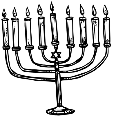 Menorah Craft Stamp | 2" x 2"