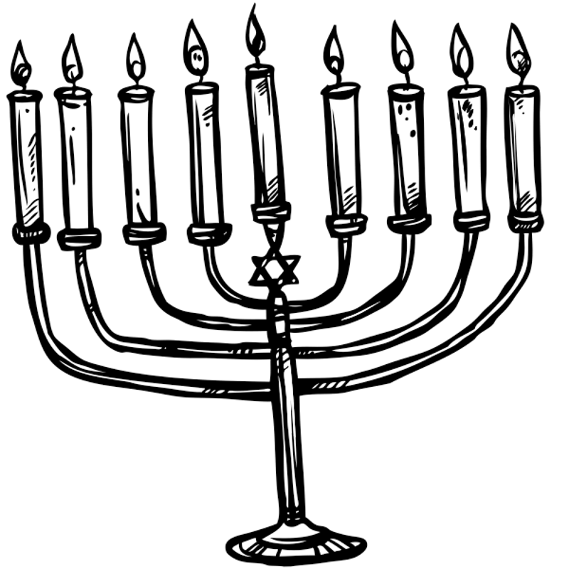 Menorah Craft Stamp | 2" x 2"