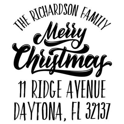 Classic Merry Christmas Custom Holiday Address Stamp - alternate view