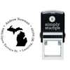 Michigan Round Address Stamp Body and Design