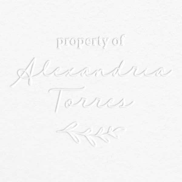 Minimalist Script Property Of Embosser