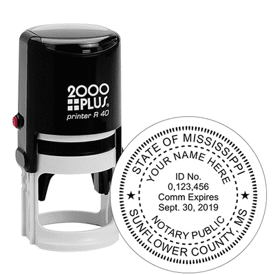 Mississippi Milled Round Notary Stamp - alternate view