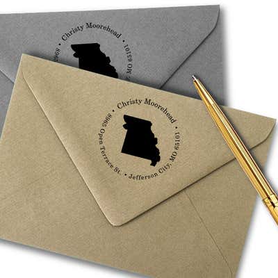 Missouri Round Address Stamp - alternate view